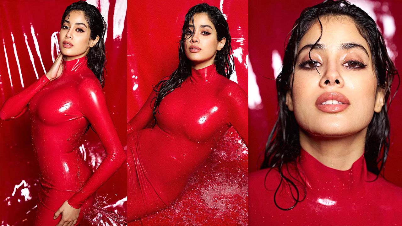 janhvi kapoor red dress Photoshoot